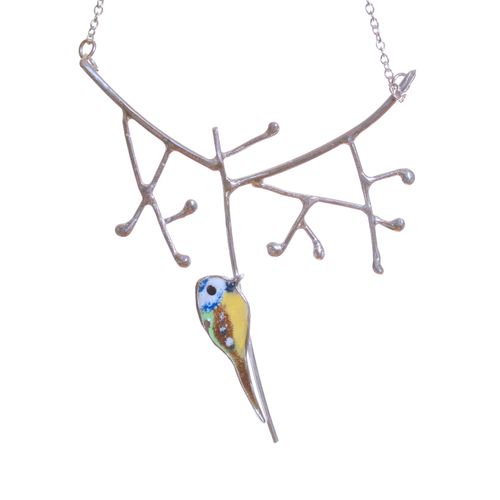 Blue Tit pecking necklace